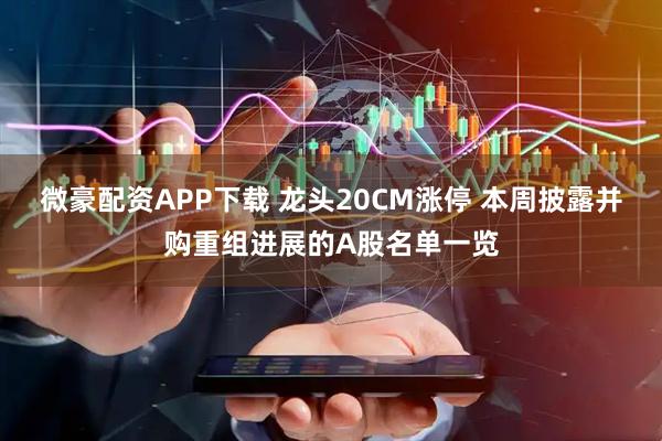 微豪配资APP下载 龙头20CM涨停 本周披露并购重组进展的A股名单一览