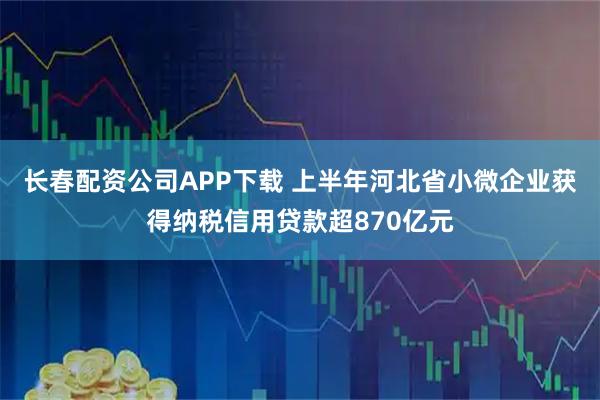 长春配资公司APP下载 上半年河北省小微企业获得纳税信用贷款超870亿元