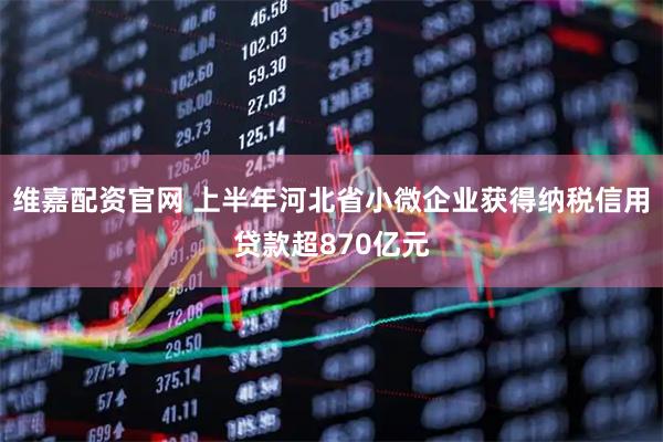 维嘉配资官网 上半年河北省小微企业获得纳税信用贷款超870亿元