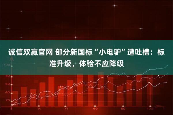 诚信双赢官网 部分新国标“小电驴”遭吐槽：标准升级，体验不应降级