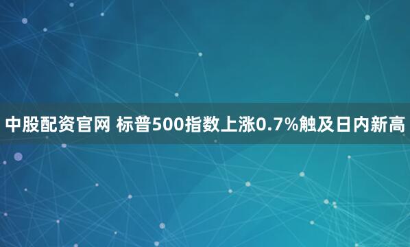 中股配资官网 标普500指数上涨0.7%触及日内新高