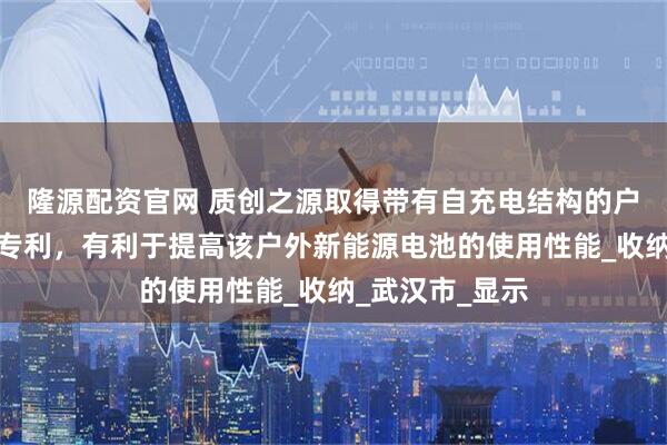 隆源配资官网 质创之源取得带有自充电结构的户外新能源电池专利,有利于提高该户外新能源电池的使用性能_收纳_武汉市_显示